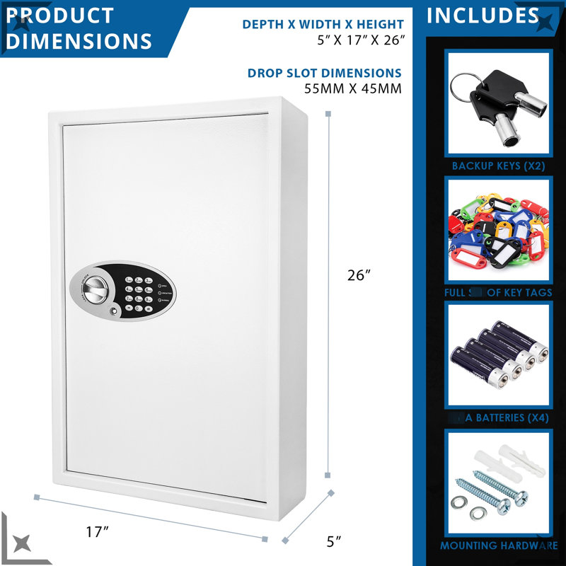 144 Keys Digital Wall Safe - Quick Access Key Storage Solution Secure 144 Your From Theft