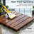 Acacia wood interlocking deck tiles (12 "x12" 10-piece set)–Snap-on type with drainage base, suitable for terraces, balconies and swimming pools.