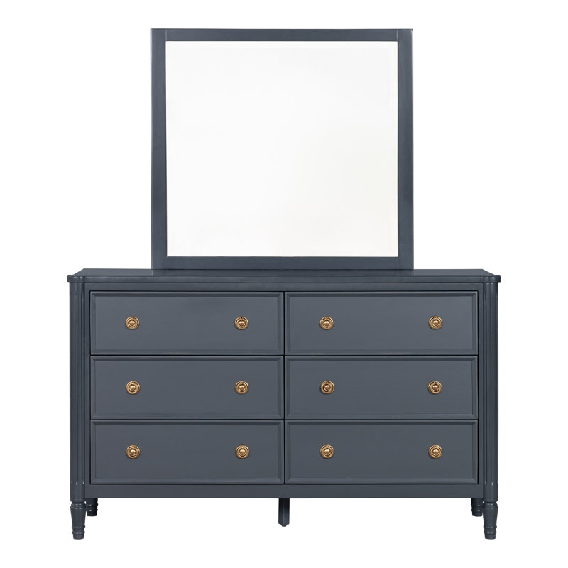 Ensemble commode et miroir 2 pièces Vinesha, Bleu