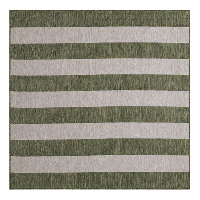 Palominas Striped Green/Gray Indoor / Outdoor Area Rug