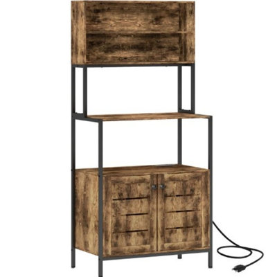 Rack with Power Outlet and Storage Shelves,Convenient for Your Home