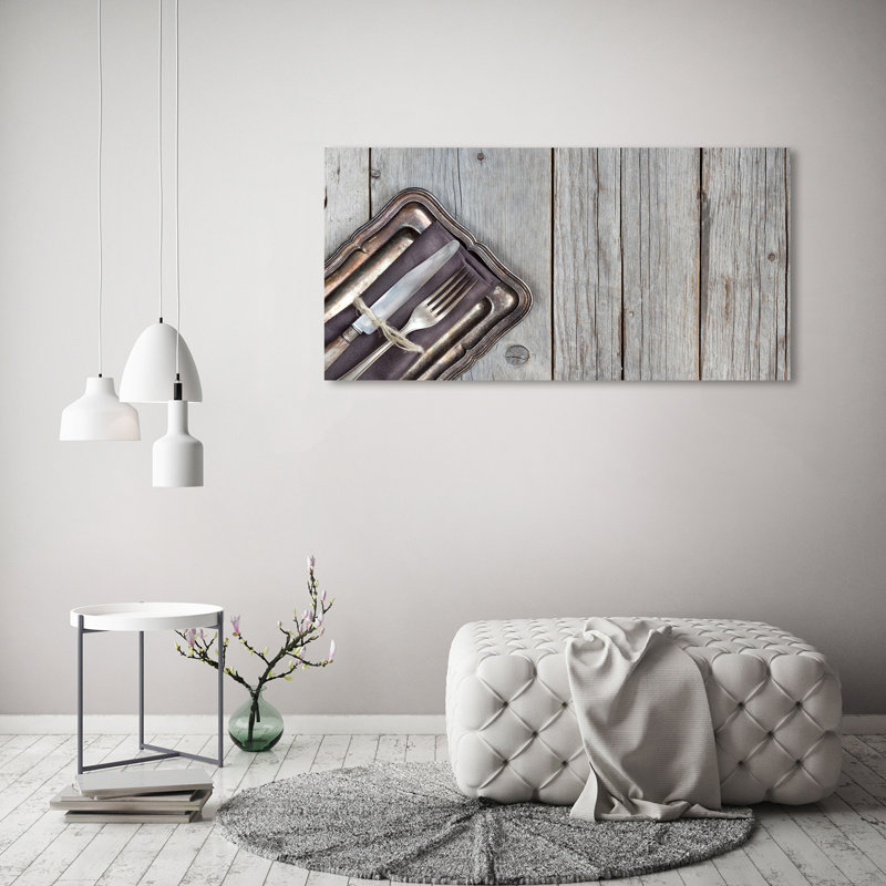 Cutlery On Boards - Wrapped Canvas Print