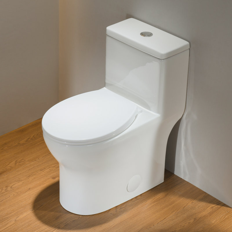 Modern One Piece Toilets With 17.5" ADA Comfort Height & Soft‑Close Seat - 1.28 GPF Single Flush, 1000G Score, 12" Rough‑In One Piece Toilet