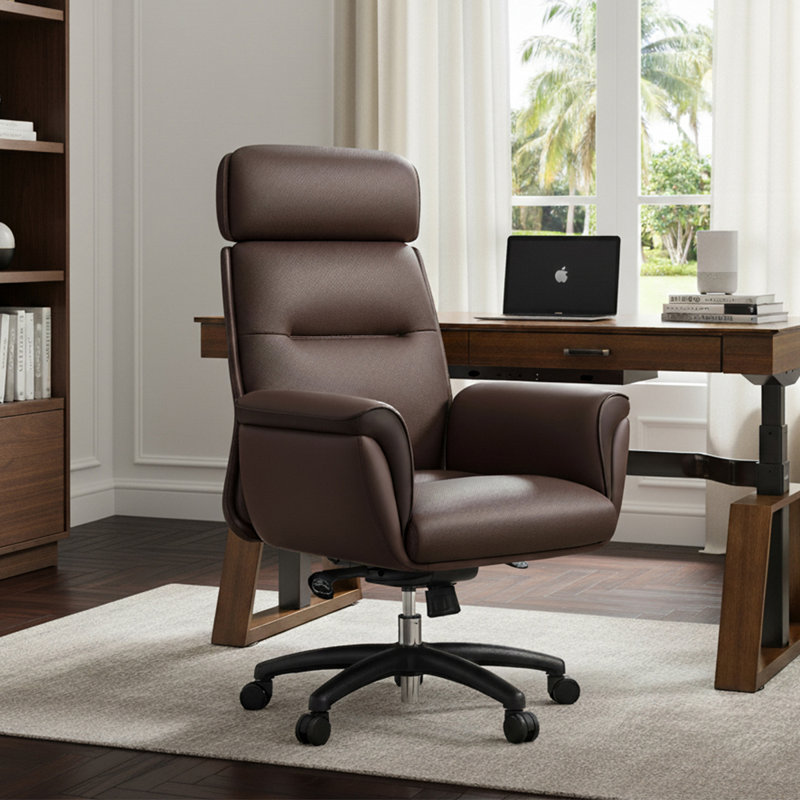 Eureka Ergonomic Faux Leather Executive Chair, Brown