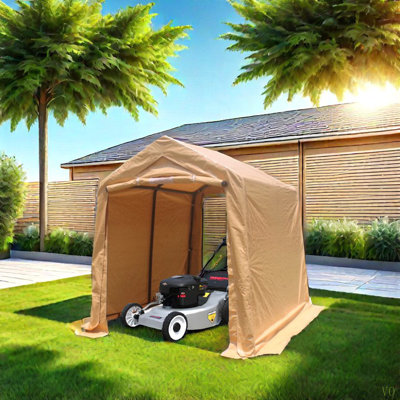 Abri de rangement pour abri de jardin 7 x 8 pi avec 2 portes et évents à enroulement pour abri d'auto imperméable et résistant aux rayons UV