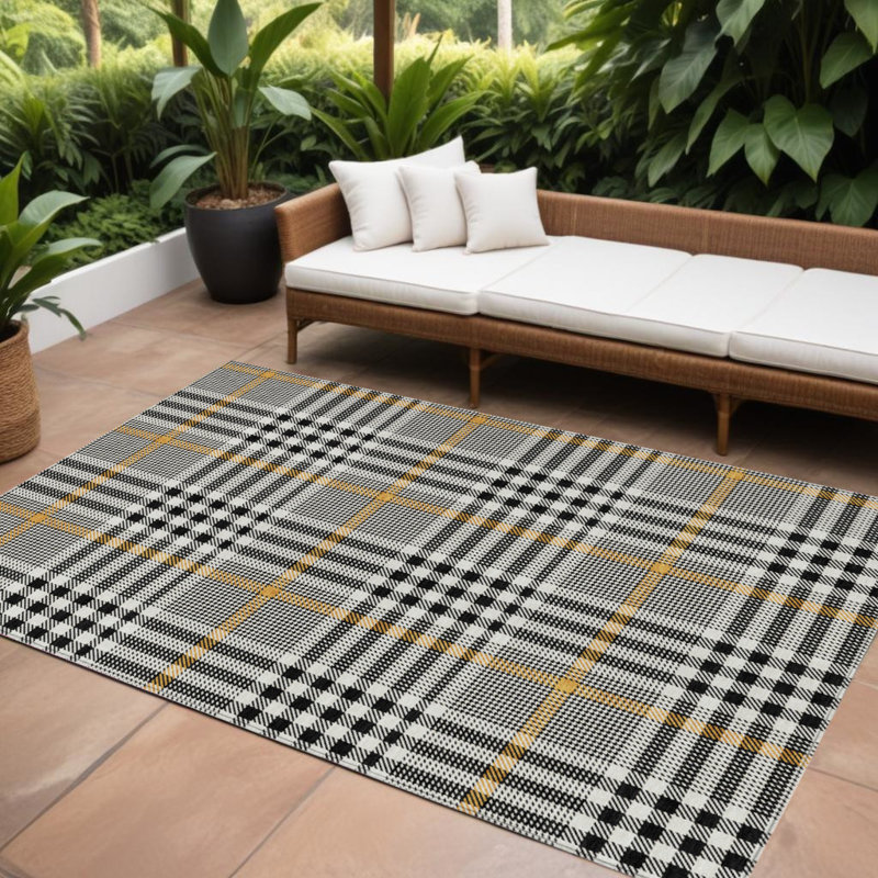 Tapis intérieur lavable à carreaux ivoire 8 pi x 10 pi ivoire
