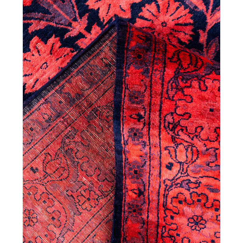 Overdyed Hand-Knotted Wool Modern-Contemporary Orange Area Rug 4' 2" x 6' 4"