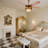 Gold Crystal Ceiling Fan With Led Light And Remote, 3-color Dimmable