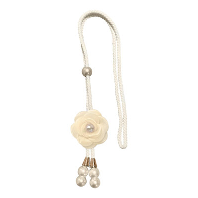 Kbndieu Camellia Curtain Tiebacks Curtain Accessories and Decor Sheer Curtain Pearl Tying Cord Modern Concise Adjustable Curtain Tiebacks