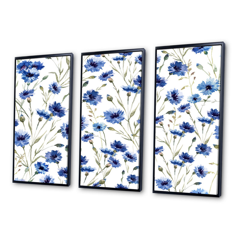 Red Barrel Studio Blue and White Flor...