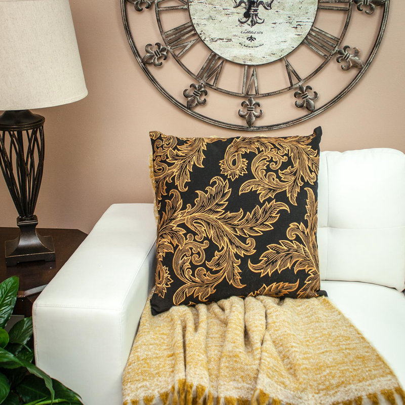 Parkland Collection Mertha Black Throw Pillow