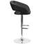 Contemporary Vinyl Adjustable Height Barstool with Rounded Mid-Back-538147953-538147963