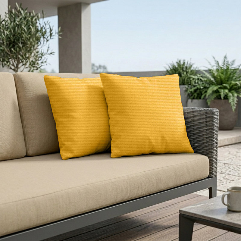 Housse de coussin d'extérieur carrée Sunbrella, H 16 po x l 16 po, Toile tournesol