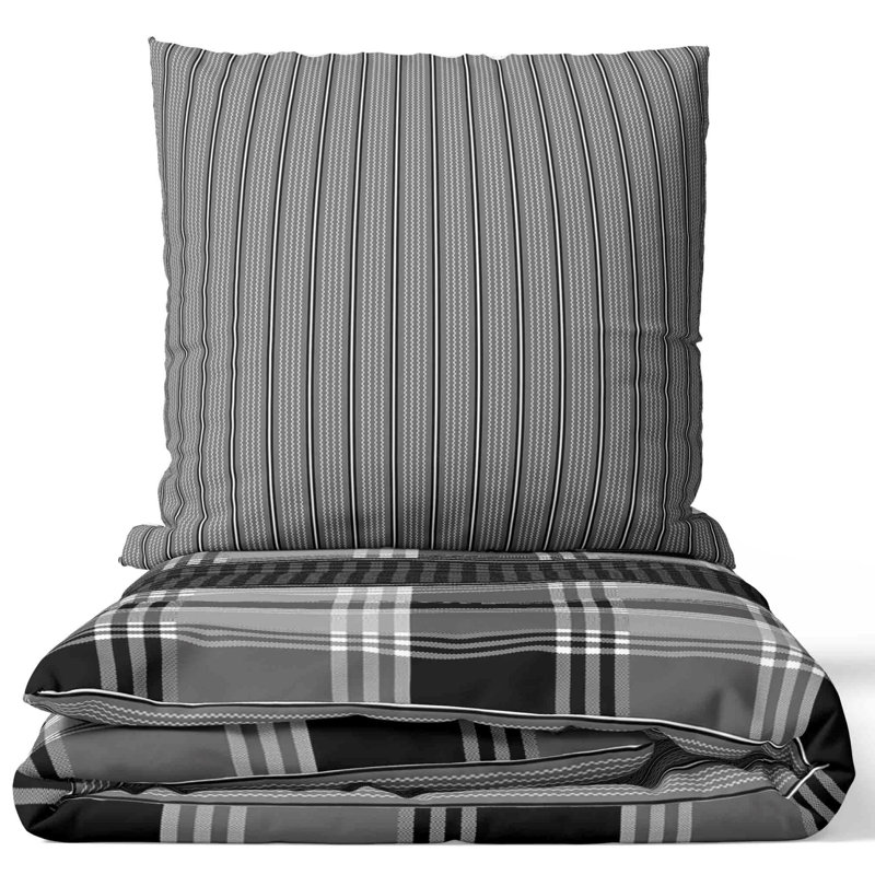 Josanna Renforcé Reversible Bed Linen, Duvet Cover Set 155 x 200 cm + 1 Pillowcase