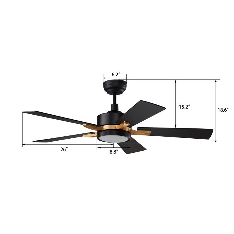 Quanique 52'' Ceiling Fan with LED Lights