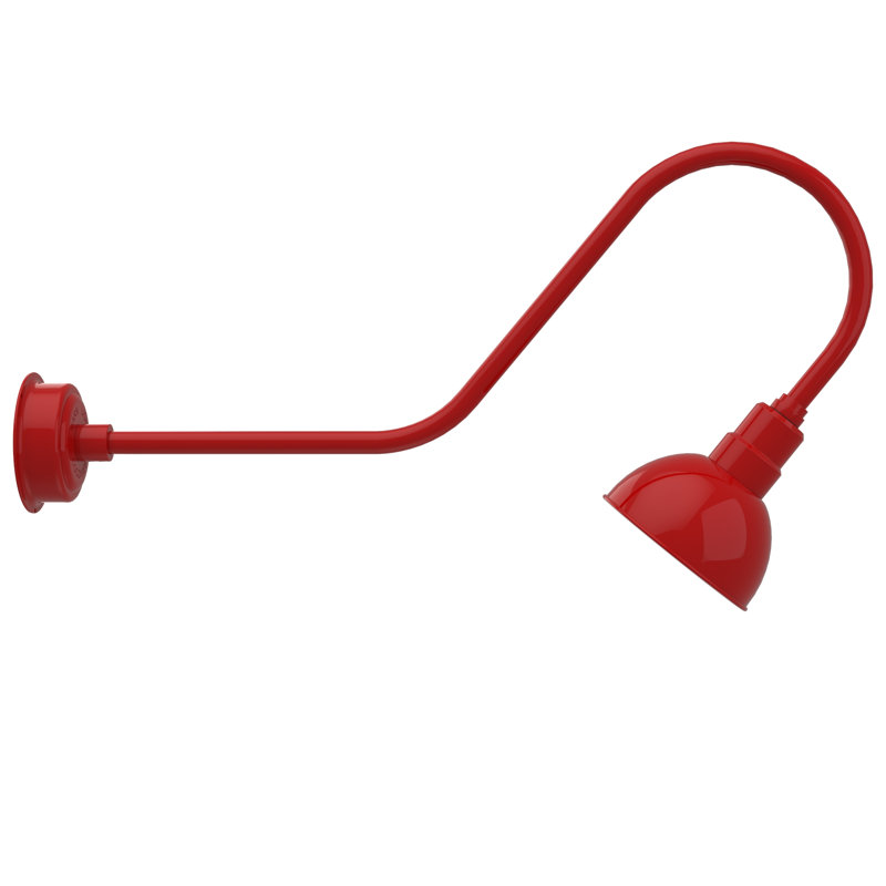 Luminaire de grange d’extérieur à del Dipkarpaz, H 12 po x l 8 po x P 36 po, Rouge cerise