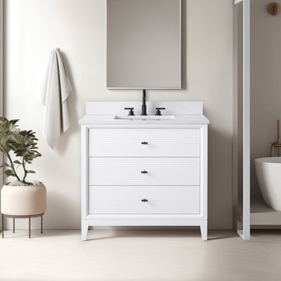 Meuble-lavabo simple 36 po avec plateau en marbre
