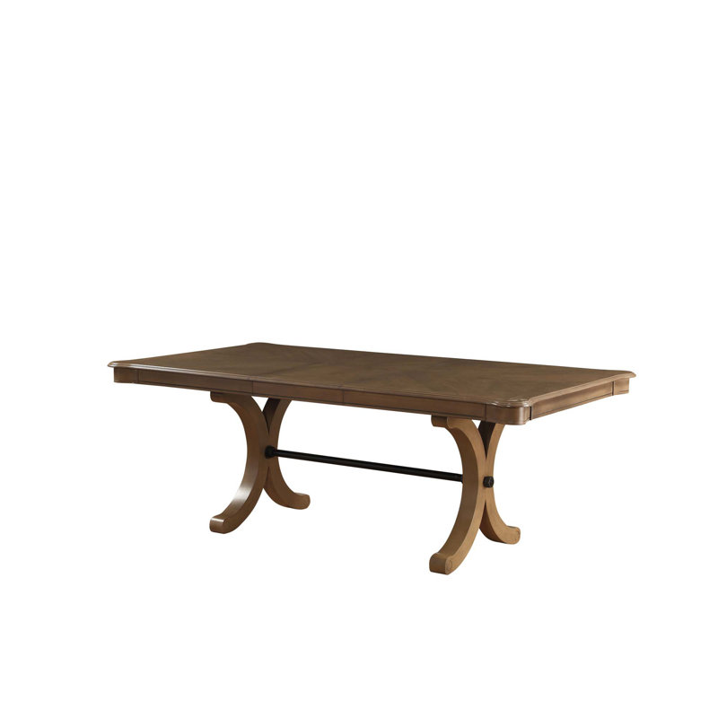 Gray Oak Finish Dining Table (With Leaf)