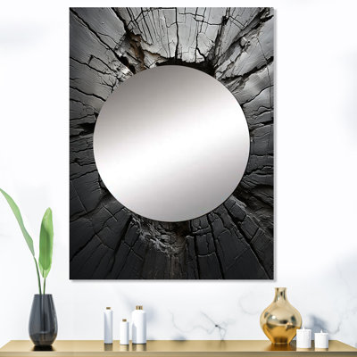 Spiritual Grey Geode Stone Minimalisme II - miroir mural décoratif en pierre spirituelle, miroir traditionnel, impression sur métal