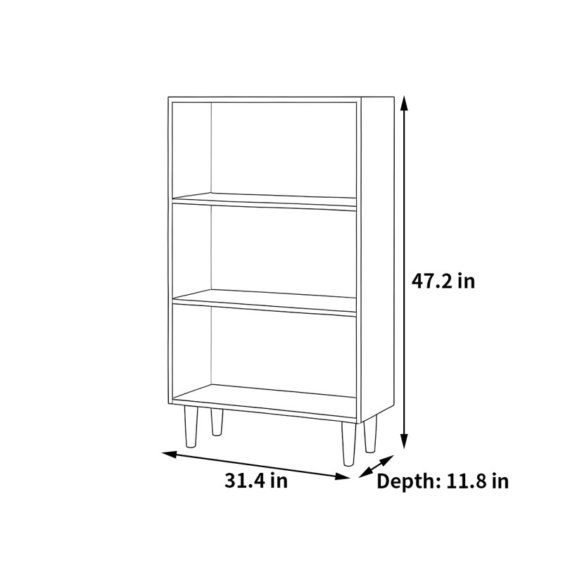 Leithgow, (3 Shelves) 47.2"H x 31.4"W x 11.8"D
