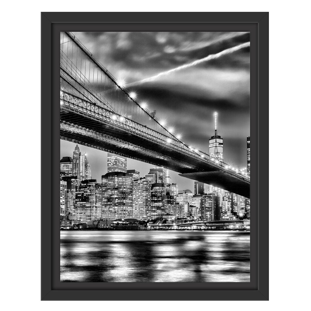 Gerahmtes Wandbild New York Brooklyn-Brücke