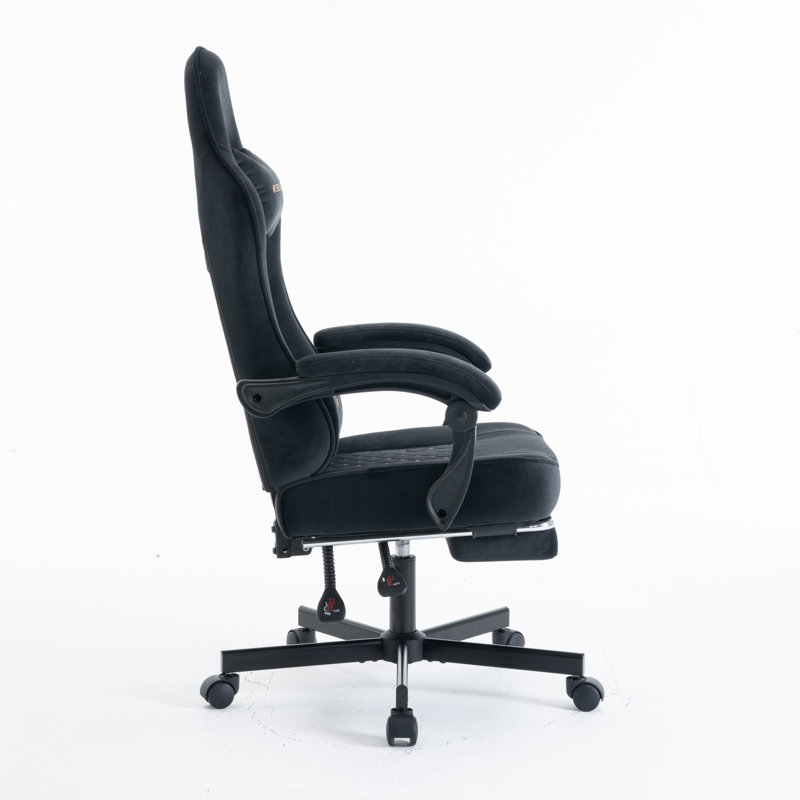 Fauteuil de jeu de course et de course réglable, inclinable et ergonomique en similicuir, Noir anthracite
