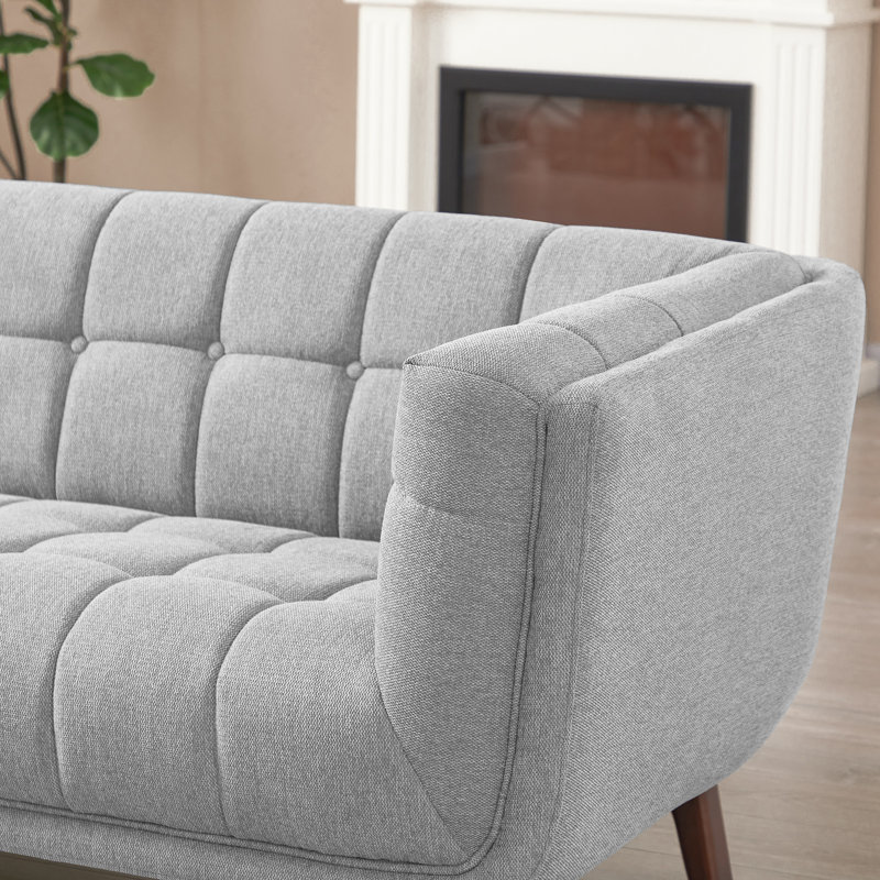 Canapé à accoudoirs évasés de 85 po Ardrie, Gris clair