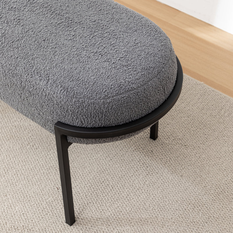 Banc rembourré Janeesha Boucle, Gris