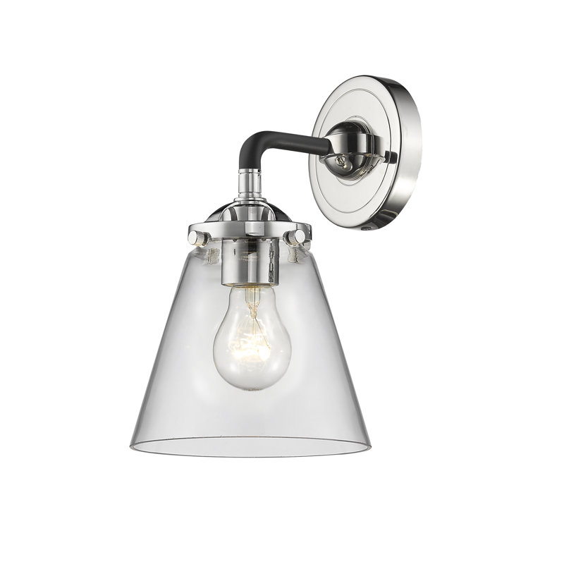Applique murale à bras 1 lumière Karen, Ampoule incandescente rétro de 60 watts, Plaqué couleur fumée, Bronze huilé
