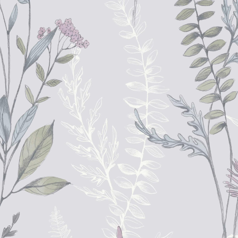 Fresco Jasmin Botanical Floral Mauve Wallpaper