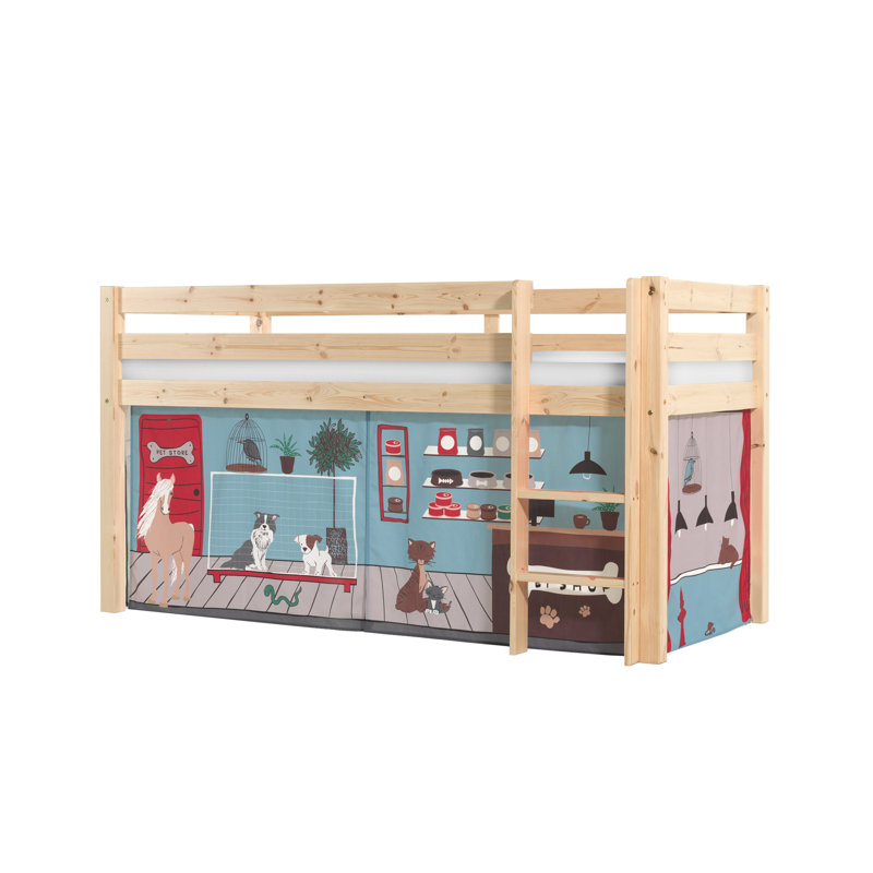 Pino Cot Bed / Toddler (70 x 140cm) Loft Bed Bed by Vipack, Oak