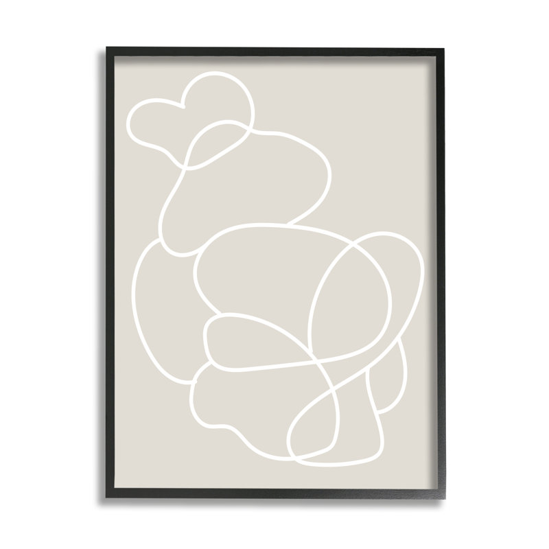 Conception abstraite sur toile Stupell Industries par Lil 'Rue, H 14 po x l 11 po x P 1,5 po, Giclée encadrée noir minuit