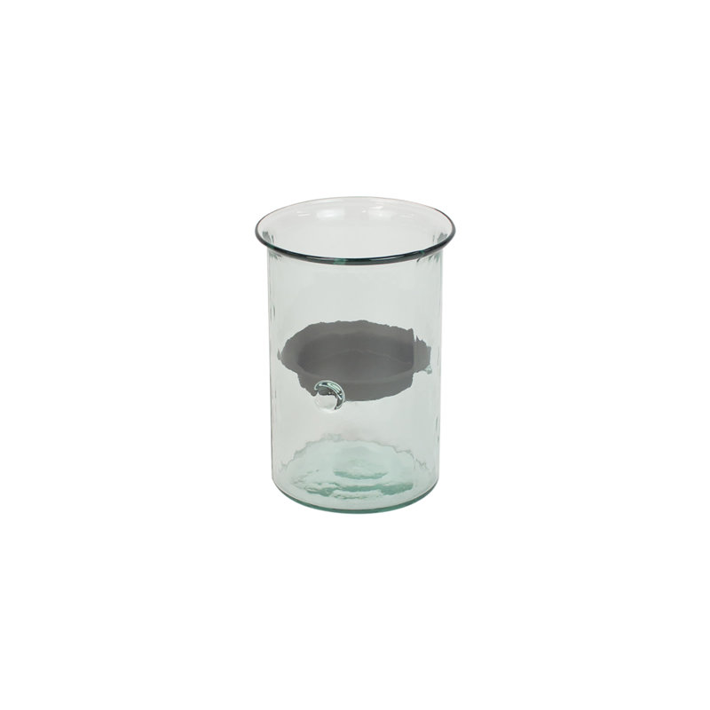  Petits cylindres de bougie en verre martelé avec insert rustique, H 8 po x l 6 po x P 6 po