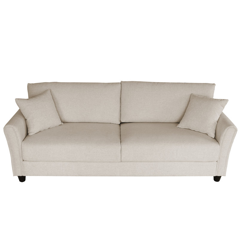 Leyi Upholstered 84'' Sofa, Beige 100% Linen