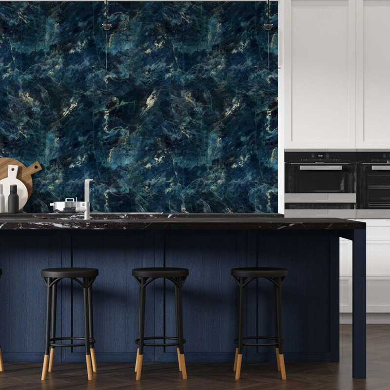 Midnight Blue Marble Effect Series, 160'' L x 108'' W