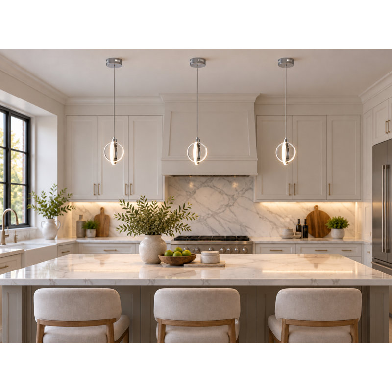 Harwood Chrome LED Double Ring Pendant