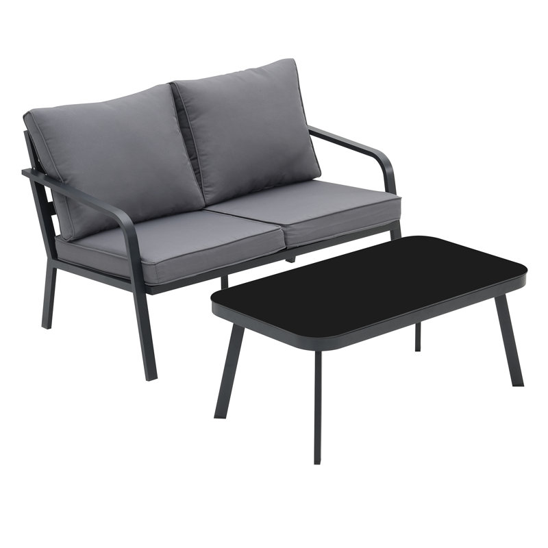 Causeuse de patio l 48 po avec table