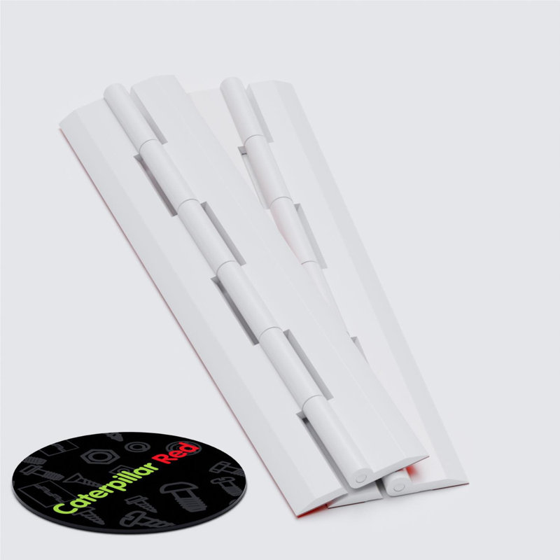 4x White Acrylic Piano Hinges 200 mm, Self-Adhesive, No Glue Required