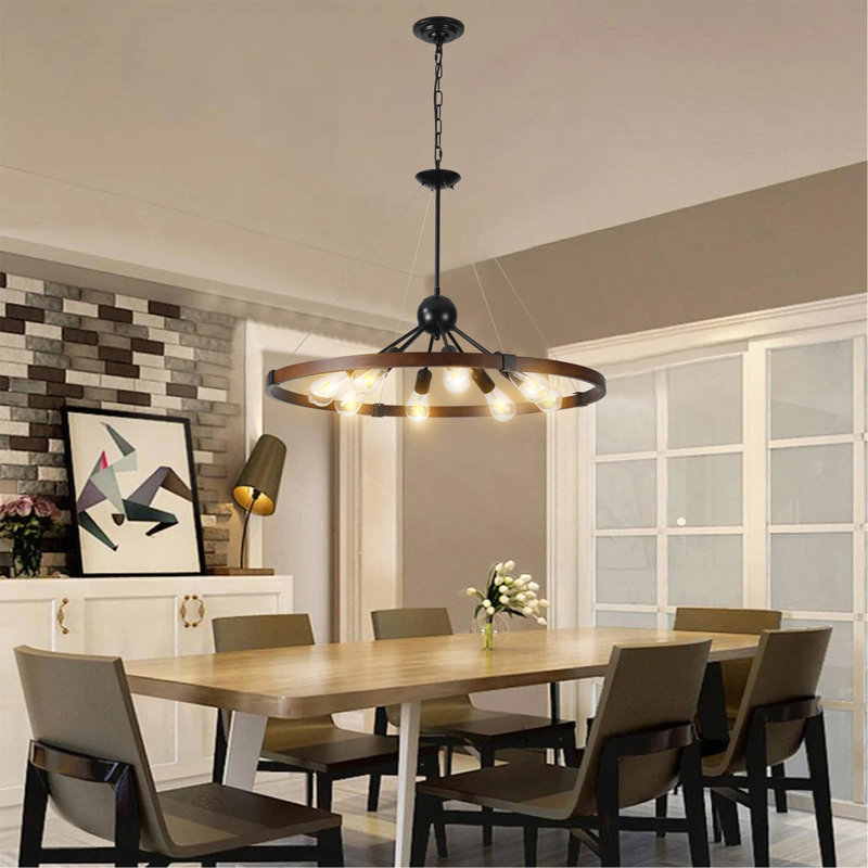Lustre industriel rustique 32 po