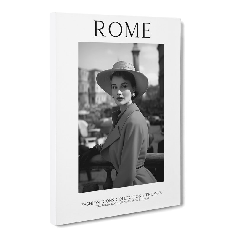 XMKTMKT-225 Fashion Icons Woman Rome Italy - Wrapped Canvas
