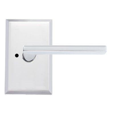 Bravura 839-G1 Delray Privacy Lever on Beveled Rectangular Rose in Polished Chrome