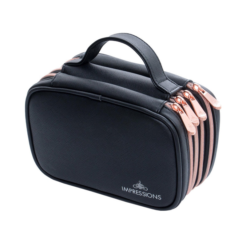 ST TROPEZ Étui pour porte-pinceaux, trousse de voyage en similicuir à compartiments multiples avec fermetures à glissière pour brosses