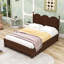Grand lit plateforme en bois avec lit gigogne coulissant et 2 tiroirs de rangement Lemieux-947174766