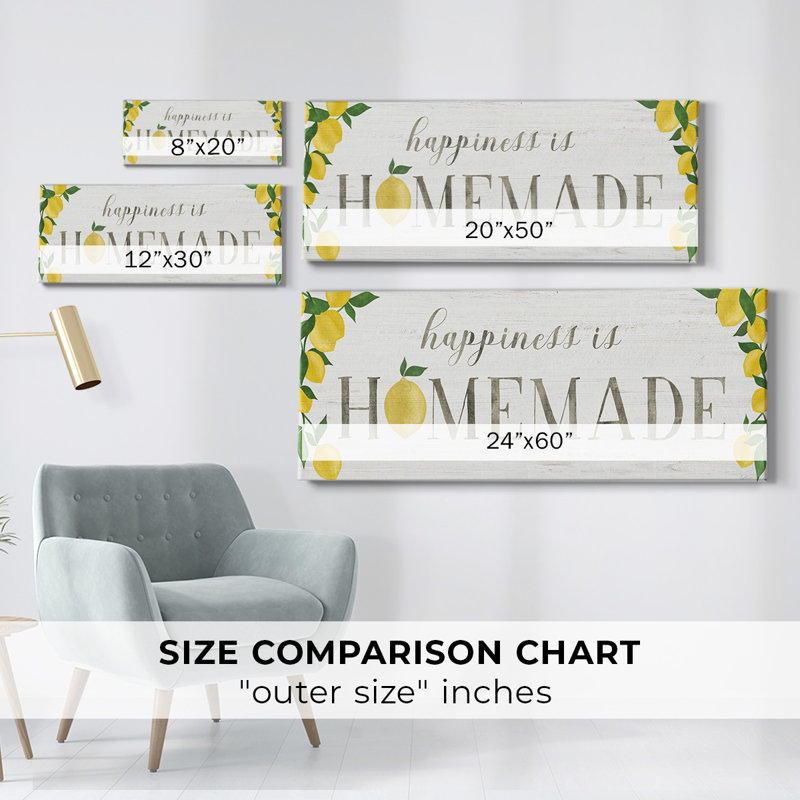 Citrons faits maison - Toile tendue avec châssis, H 20 po x l 50 po x P 1,5 po