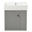 Meuble-lavabo flottant moderne de 21,6 po avec lavabo en céramique - parfait pour les petites salles de bain, rangement à droite-640894011-640894010