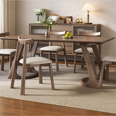 6 - Person Solid Wood Top Double Pedestal Dining Set