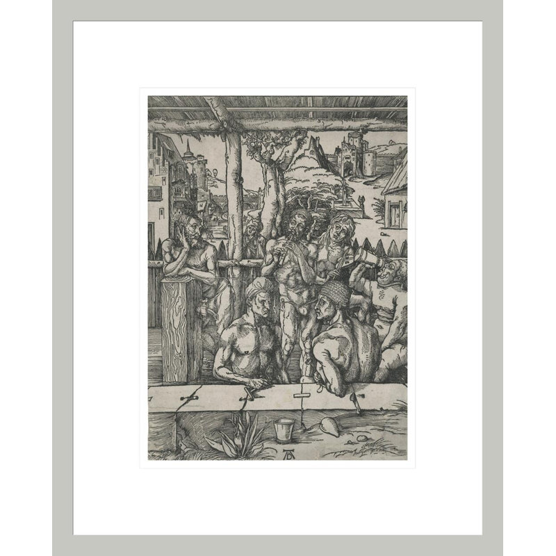 «Das Mannerbad» par Albrecht Dürer, 16.75" H x 13.59" W