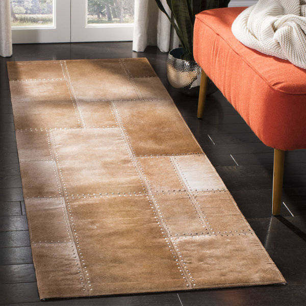 Safavieh Studio Leather Hand Woven Leather With Felt Geometric Rug ...