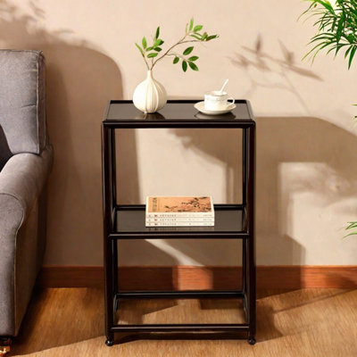 Rectangular flower shelf floor double layer storag