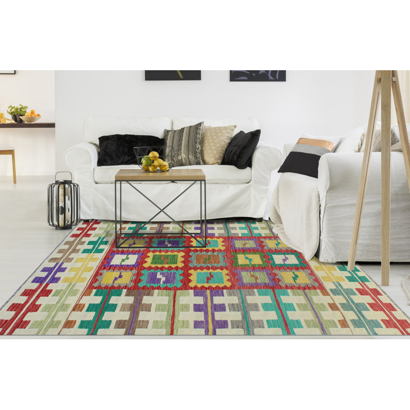 Modern Flatweave Lang Red Rug